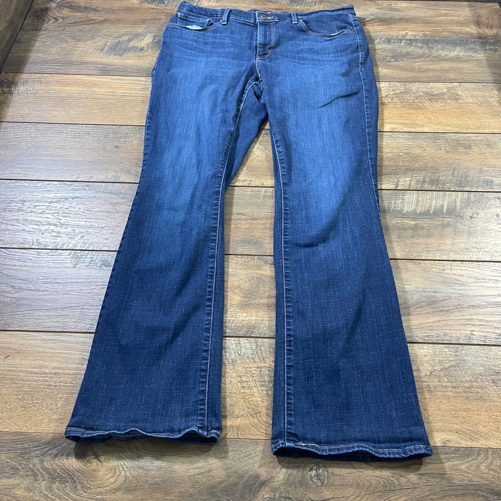 Levis Classic Bootcut Jeans Womens 14 Dark Wash Stretch Mid Rise Denim Western